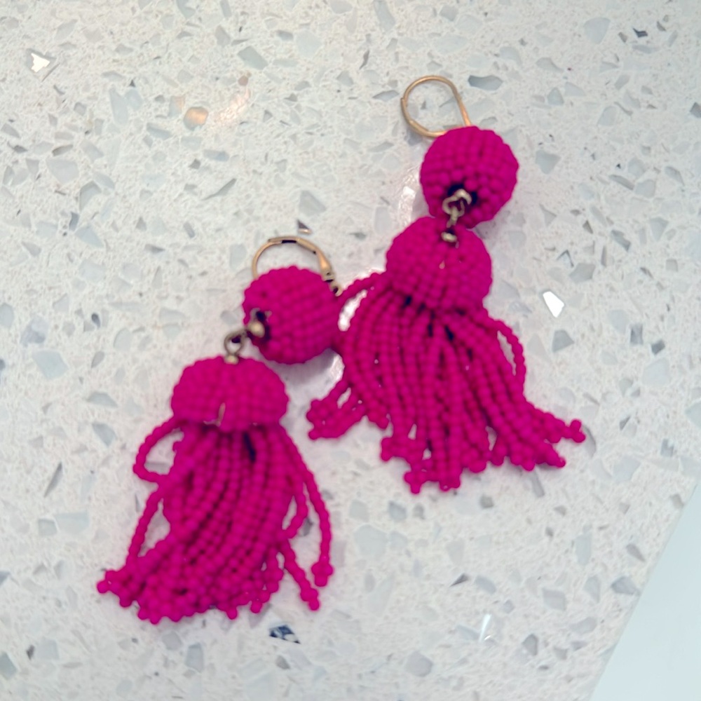 Pink Tassel Earrings